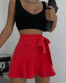 Γυναικεία φούστα μίνι L8844 κόκκινη