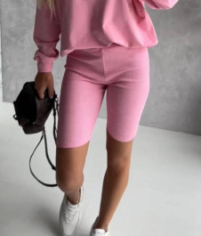 Γυναικείο κοντό ελαστικό κολάν P5520 ροζ
