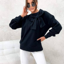 Γυναικεία μπλούζα με φιόγκο K9666 μαύρη
