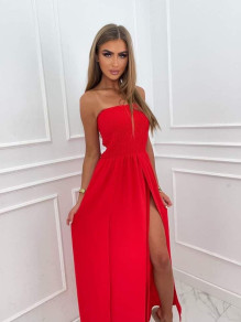 Γυναικείο φόρεμα στράπλες H4579 κόκκινο