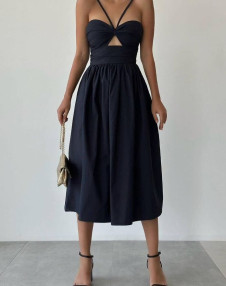 Γυναικείο φόρεμα μίντι H4572 μαύρο