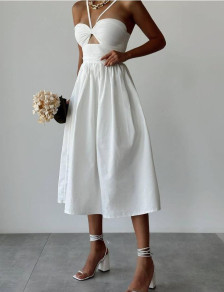 Γυναικείο φόρεμα μίντι H4572 άσπρο