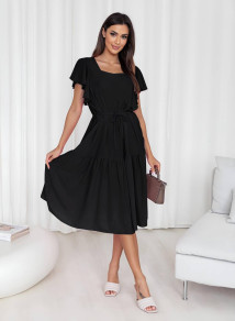 Γυναικείο φόρεμα μίντι A1743 μαύρο