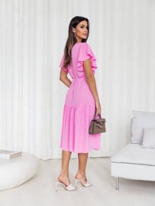 Γυναικείο φόρεμα μίντι A1743 ροζ