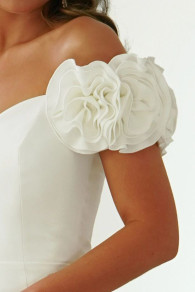 Γυναικείο κομψό φόρεμα H4607 άσπρο