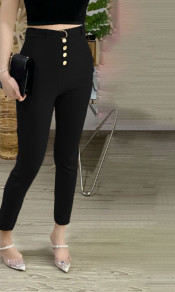 Γυναικείο παντελόνι με ζώνη K99944 μαύρο