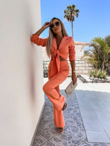 Γυναικείο σετ πουκάμισο και παντελόνι TP060 πορτοκαλί