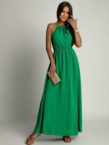 Γυναικείο φόρεμα με σκίσιμο A1845 πράσινο