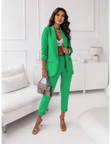 Γυναικείο σετ σακάκι και παντελόνι K9613 πράσινο