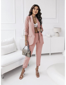 Γυναικείο σετ σακάκι και παντελόνι K9613 ροζ