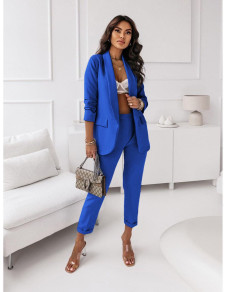 Γυναικείο σετ σακάκι και παντελόνι K9613 μπλε