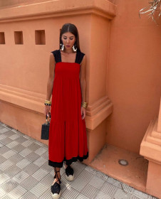 Γυναικείο εντυπωσιακό φόρεμα T7776 κόκκινο