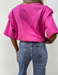 Γυναικείο κοντομάνικο με βάτες A1569 ροζ