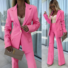 Γυναικείο σετ σακάκι και παντελόνι A1589 ροζ