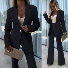 Γυναικείο σετ σακάκι και παντελόνι A1589 μαύρο