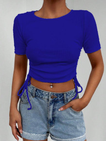 Γυναικεία μπλούζα με κορδόνια AR1320 μπλε