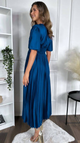 Γυναικείο σατέν φόρεμα σολέι LT6435 μπλε