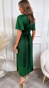 Γυναικείο σατέν φόρεμα σολέι LT6435 πράσινο