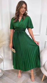 Γυναικείο σατέν φόρεμα σολέι LT6435 πράσινο