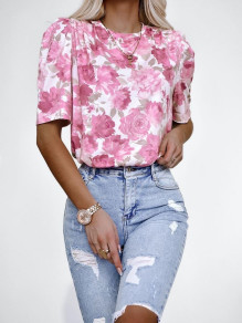 Γυναικεία κοντομάνικη μπλούζα με εντυπωσιακό print K61811