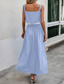 Γυναικείο σετ τοπάκι και φούστα LT9629 γαλάζιο