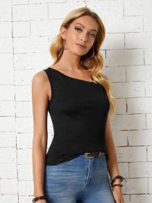Γυναικείο αμάνικο μπλουζάκι με εντυπωσιακά λουράκια PB4511 μαύρο