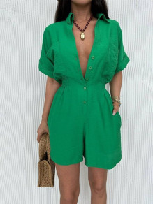 Γυναικεία ολόσωμη φόρμα σόρτς T7204 πράσινη