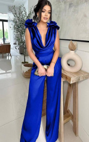 Γυναικεία κομψή ολόσωμη φόρμα H4622 μπλε