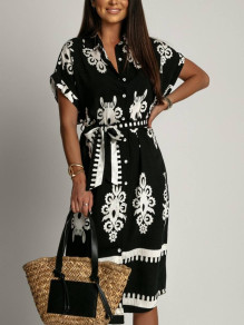 Γυναικείο φόρεμα με σχέδια K7795 μαύρο