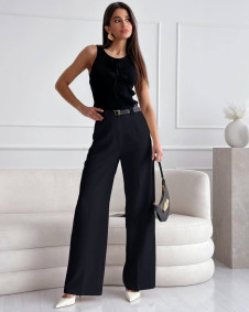 Γυναικείο παντελόνι σε άλφα γραμμή A1617 μαύρο