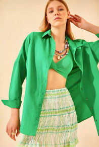 Γυναικείο oversize πουκάμισο PB4597 πράσινο