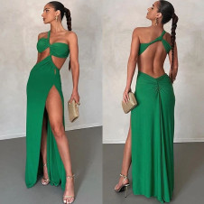Γυναικείο εντυπωσιακό φόρεμα 241224 πράσινο