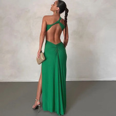 Γυναικείο εντυπωσιακό φόρεμα 241224 πράσινο