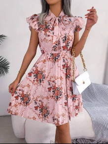 Γυναικείο φόρεμα σολέι 24178 ροζ
