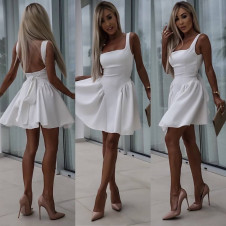 Γυναικείο φόρεμα με εντυπωσιακή πλάτη 231151 άσπρο