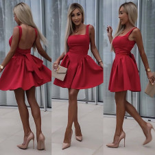 Γυναικείο φόρεμα με εντυπωσιακή πλάτη 231151 κόκκινο