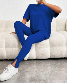 Γυναικείο casual σετ μπλούζα και παντελόνι 271493 μπλε