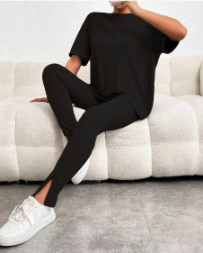 Γυναικείο casual σετ μπλούζα και παντελόνι 271493 μαύρο