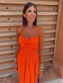 Γυναικείο μακρύ φόρεμα LT6684 πορτοκαλί