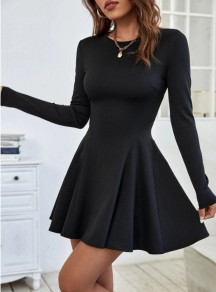 Γυναικείο κοντό κλος φόρεμα J71040 μαύρο
