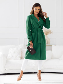 Γυναικείο παλτό με ζώνη A1268 πράσινο