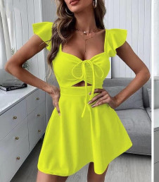 Γυναικείο φόρεμα μίνι 22829 κίτρινο