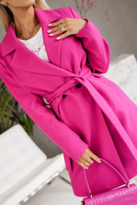 Γυναικείο παλτό με ζώνη K1057 φούξια