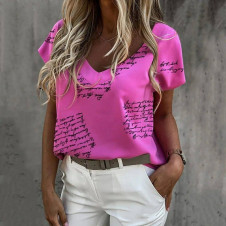 Γυναικεία μπλούζα με print 60013 ροζ