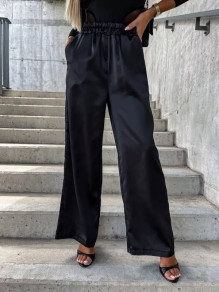 Γυναικείο ριχτό παντελόνι A1290 μαύρο