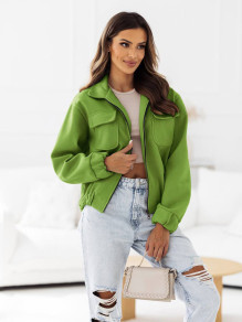 Γυναικείο μπουφάν με τσέπες A1273 ανοιχτό πράσινο