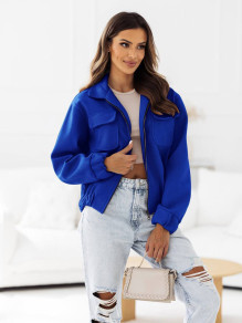 Γυναικείο μπουφάν με τσέπες A1273 μπλε