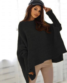 Γυναικείο πουλόβερ με εντυπωσιακά μανίκια 00945 μαύρο