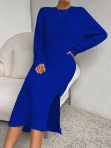 Γυναικείο χαλαρό φόρεμα μίντι 9997801 μπλε
