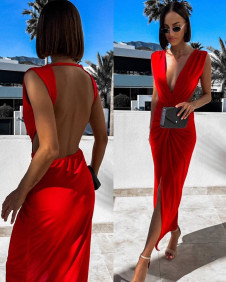 Γυναικείο εξώπλατο φόρεμα LT5997 κόκκινο